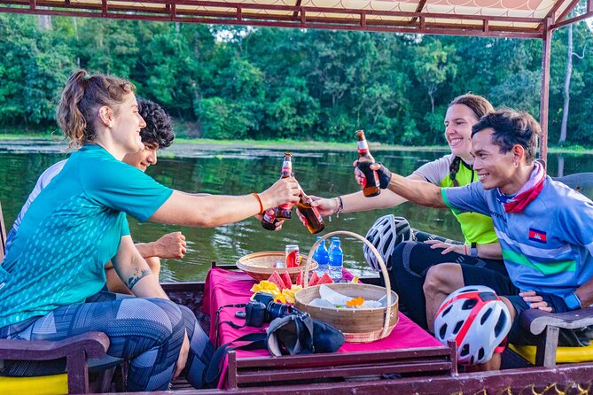 Angkor Bike & Gondola Ride at Twilight - The dragon boat on Angkor Thom’s moat