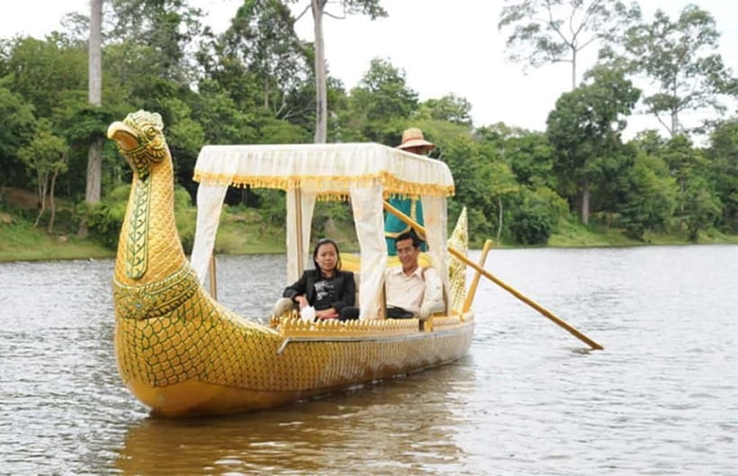 Angkor Bike tour & Gondola Sunset Boat - The classic dragon boat sunset