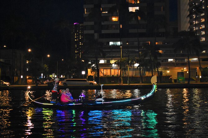 Private Valentine's cruise on a Gondola in waikiki - The Ala Wai route, harbor views, and city lights